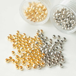 3mm Sterling Silver Beads / Crimps (Pack of 10 units)