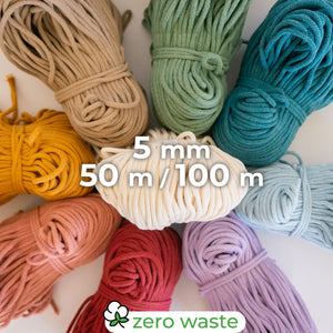 Geflochtenes Seil/5 mm/50 m-100 m/Zero Waste Cotton