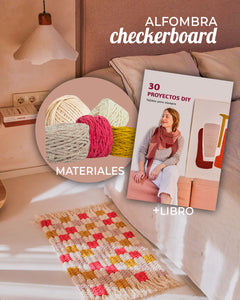 Diy macramé pack:"checkerboard"rug + book