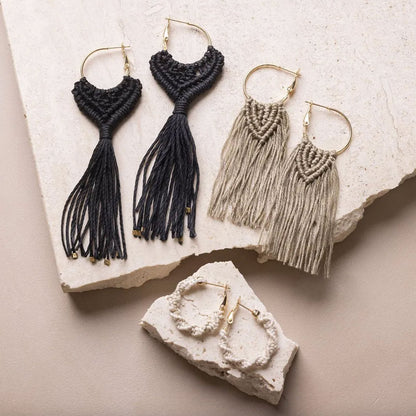 Kit diy micro-macramé - boucles d'oreilles [creativ]