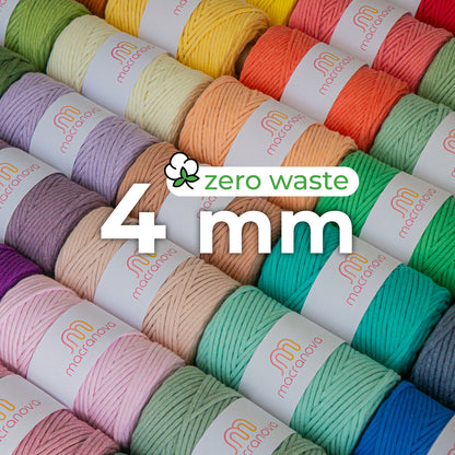 Cuerda peinada (Urdimbre) / 4mm / Algodón Zero Waste