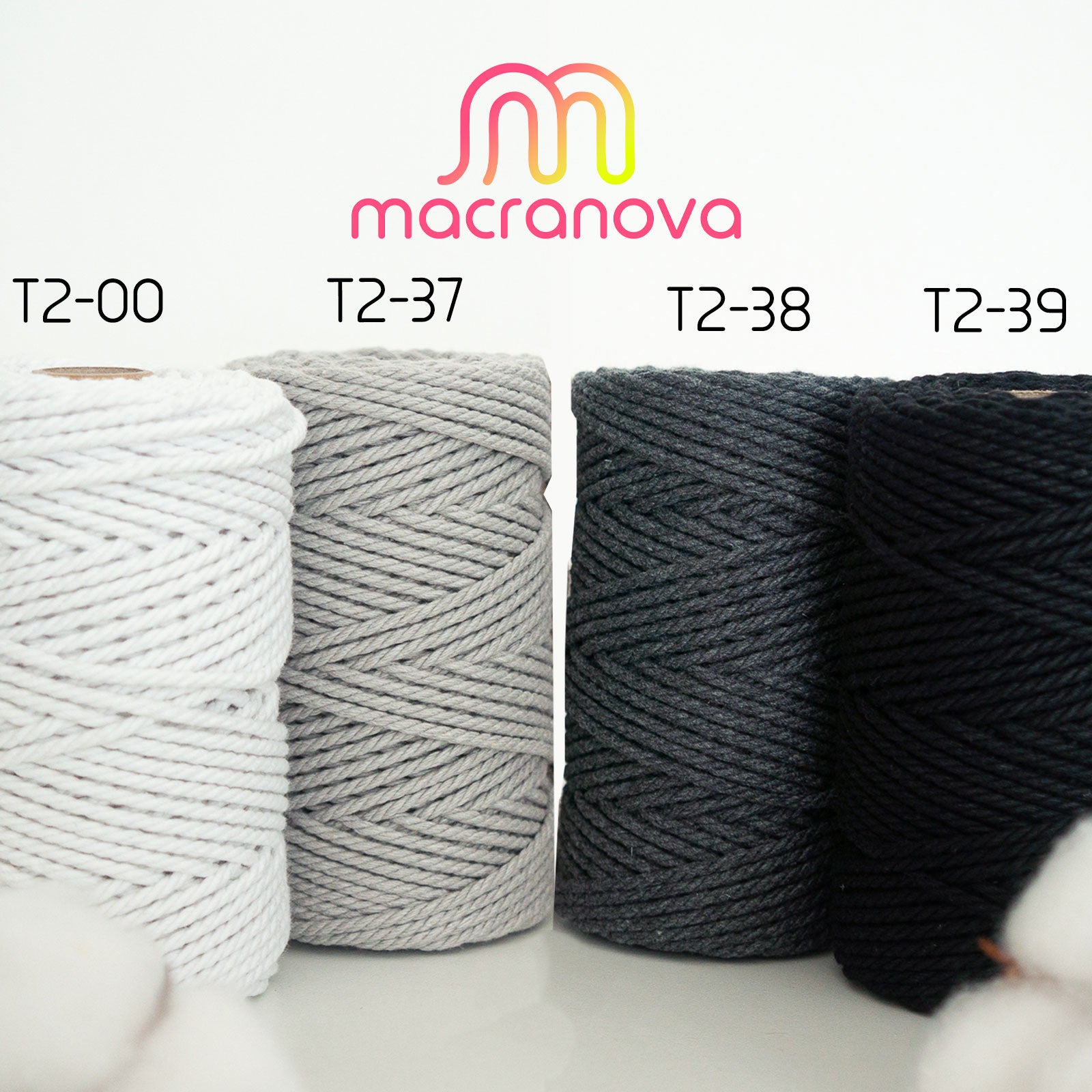 LEDENT Corda per macramè (3mm, 2x120M, topo grigio e rosa) - Corda doppia ritorta in cotone riciclato al 100% per progetti di artigianato creativo LEDENT Corda per macramè (3mm, 2x120M, topo grigio e rosa) - Corda doppia ritorta in cotone riciclato al 100% per progetti di artigianato creativo