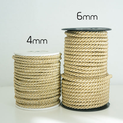 Metallic twisted rope/4-6mm/25m