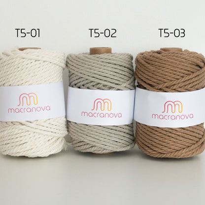 Gedraaid touw/5 mm/50 m/zero waste cotton