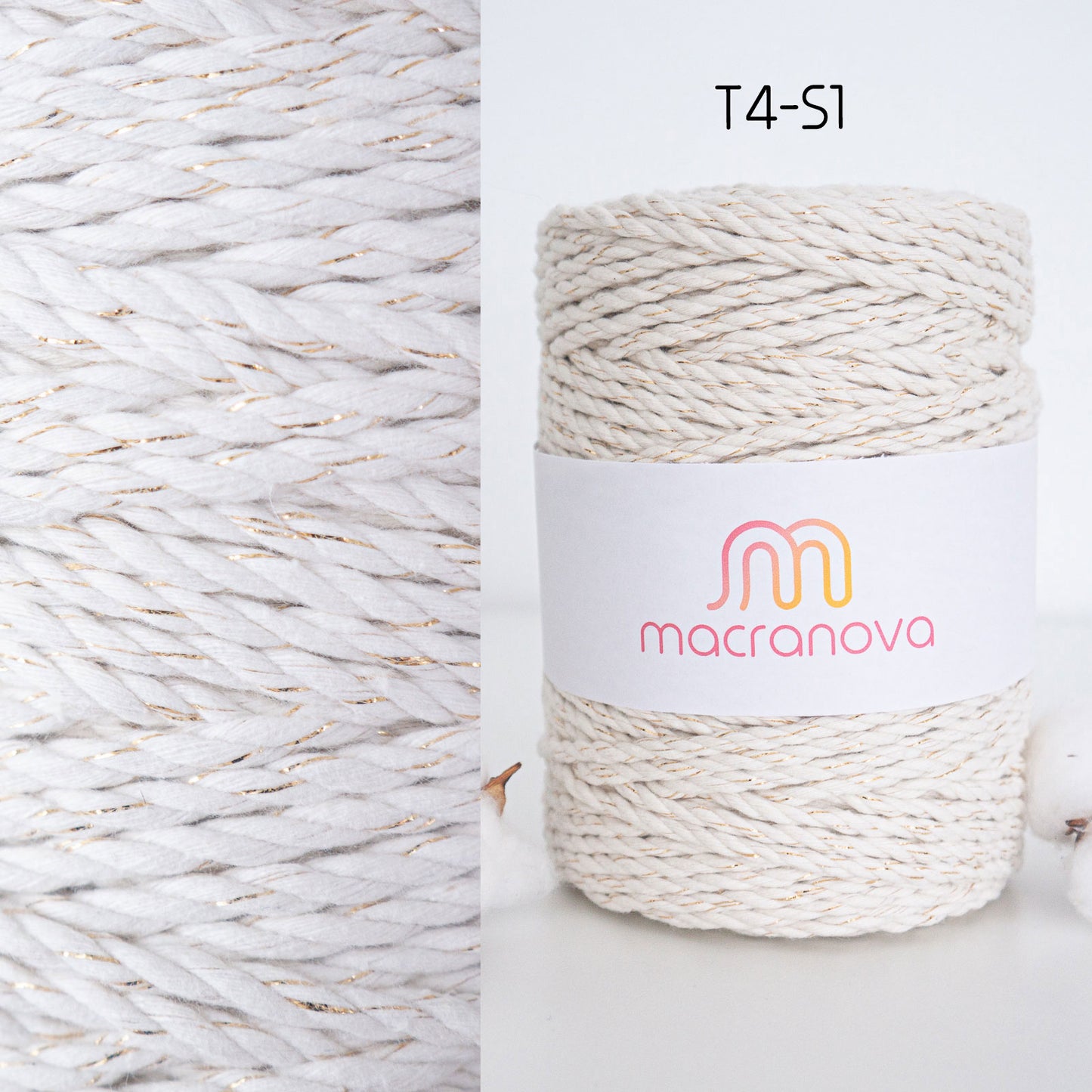 Gedrehtes Seil/4 mm/50 m-100 m/Zero Waste Cotton