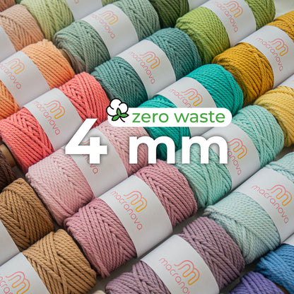 Cuerda torcida / 4mm / Algodón Zero Waste