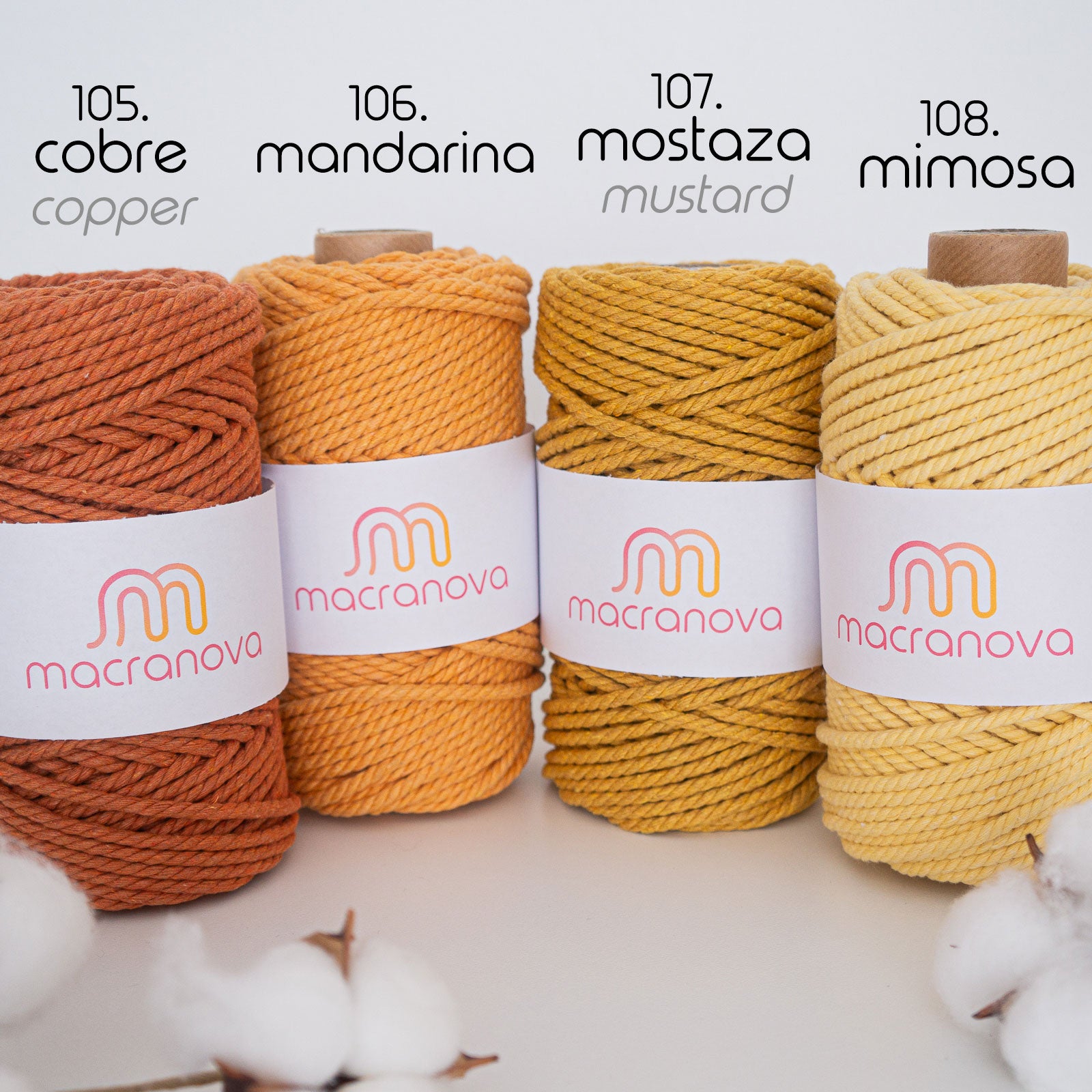 Cuerda torcida de 3 cabos macramé - Eco algodón – Macranova