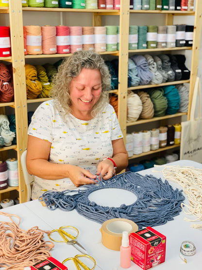 Atelier macramé miroir:la technique circulaire