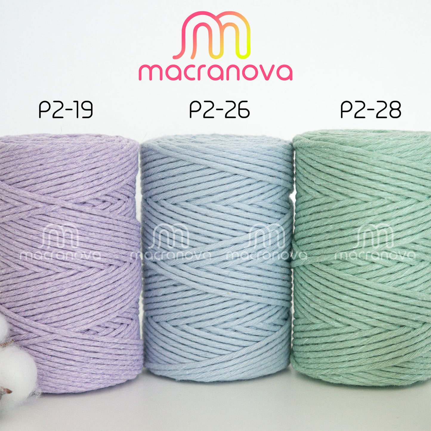 Kamgaren touw (Warp)/2mm/100m/Zero Waste Cotton