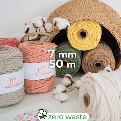 Twisted rope/7mm/50m/Zero Waste Cotton