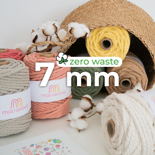 Cuerda torcida / 7mm / 50m / Algodón Zero Waste