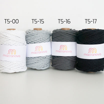 Gedraaid touw/5 mm/50 m/zero waste cotton