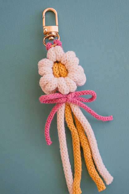 Diy macrame kit - daisy sleutelhanger