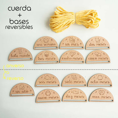 Kit macramé DIY - Cumple Mes Bebé "Baby Milestones"