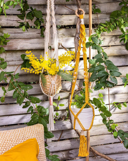 Laboratorio di vasi di fiori macramè:il giardino verticale