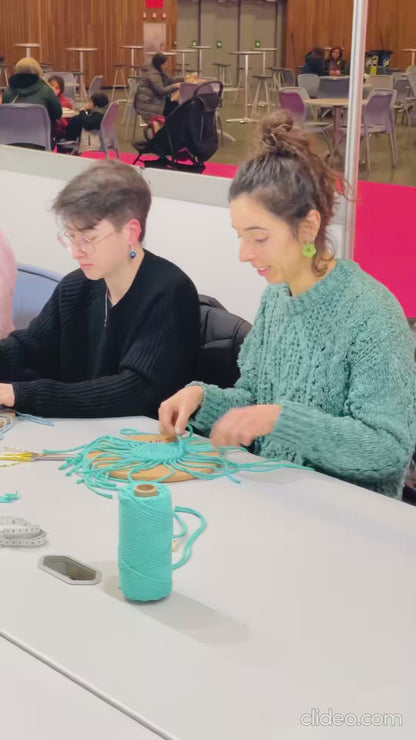 Atelier macramé coaster:la technique circulaire