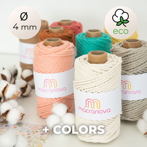 Gedrehtes Seil/4 mm/XL:400 m/Zero Waste Cotton