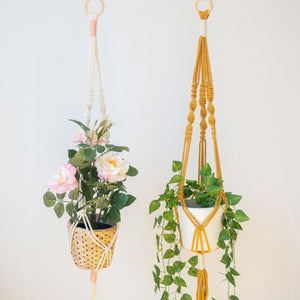 Laboratorio di vasi di fiori macramè:il giardino verticale