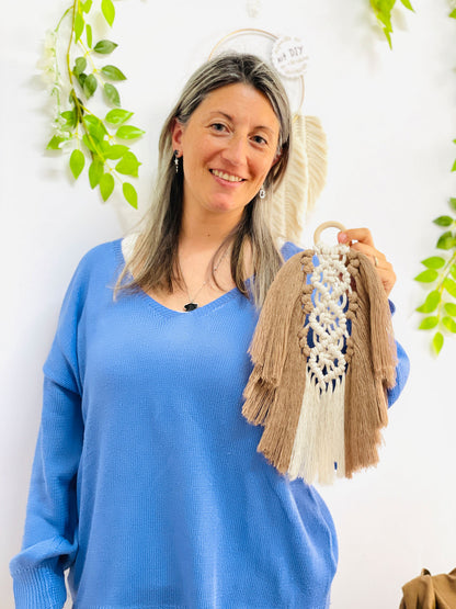 Atelier Feuilles et Plumes de Macramé:le secret des franges