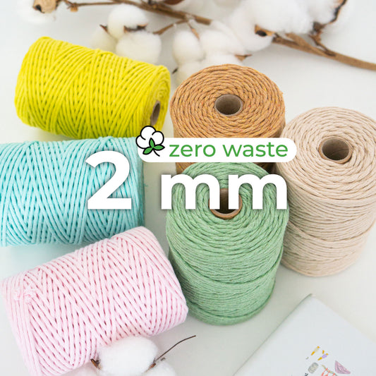 Cuerda peinada (Urdimbre) / 2mm / 100m / Algodón Zero Waste