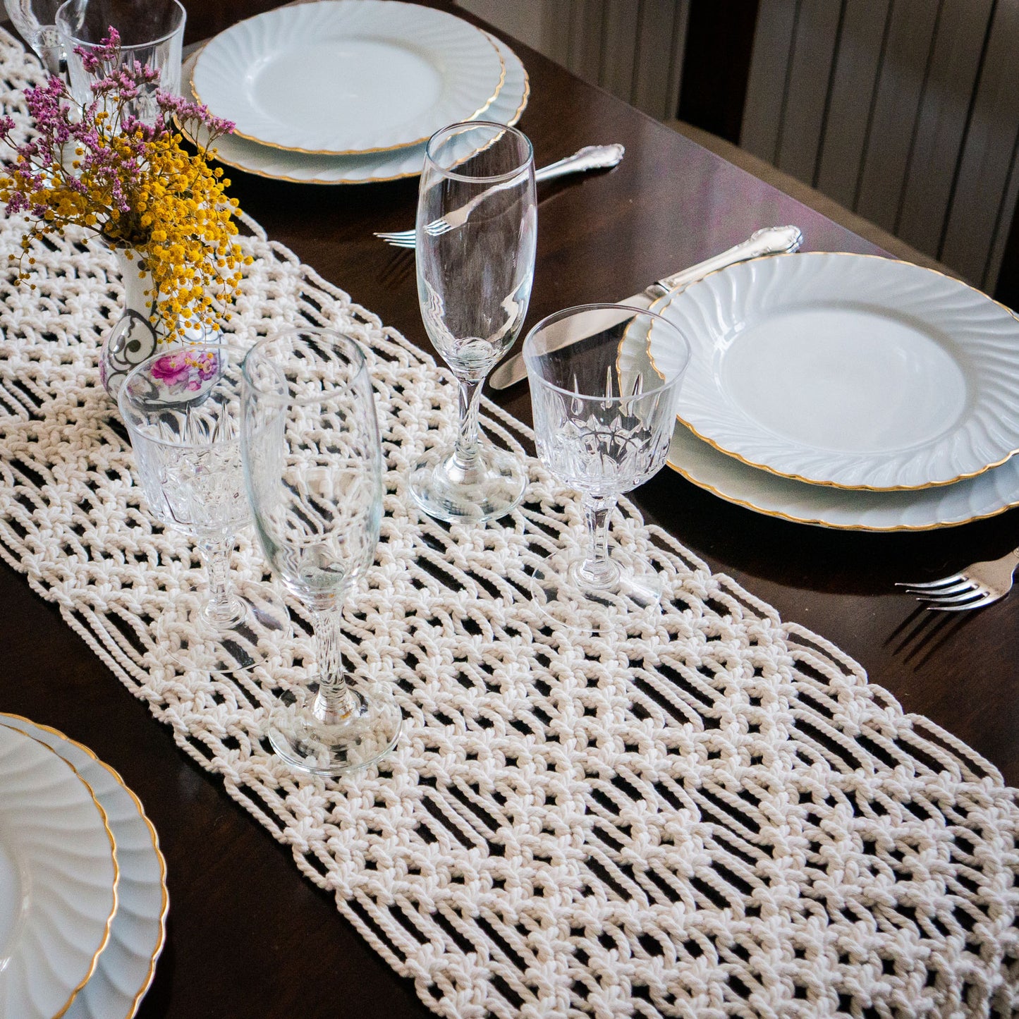 Tutoriel macramé - CHEMIN DE TABLE"Bellaterra"