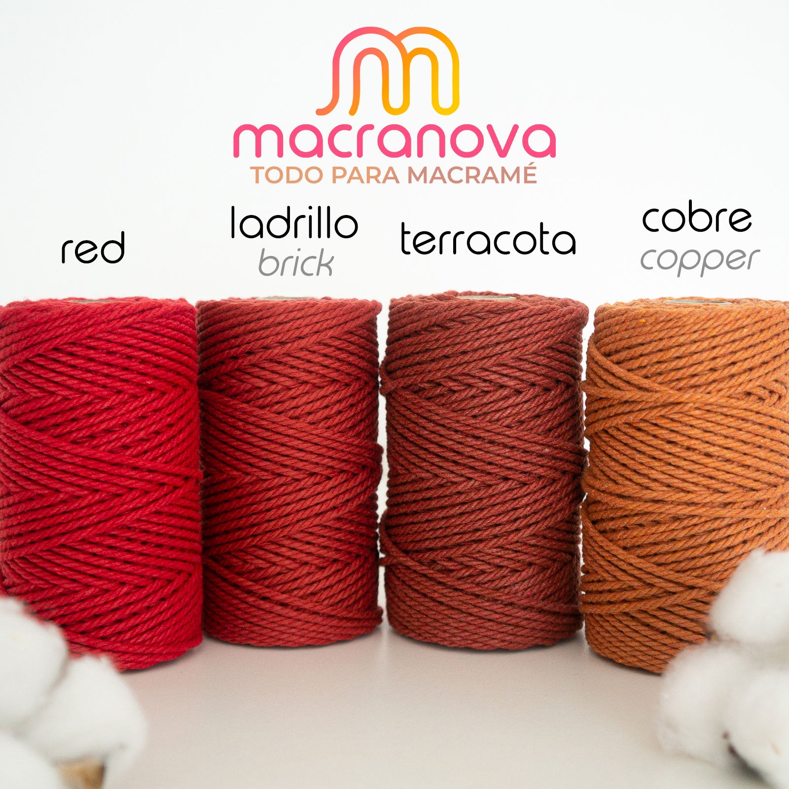 Cuerda torcida de 3 cabos macramé - Eco algodón – Macranova