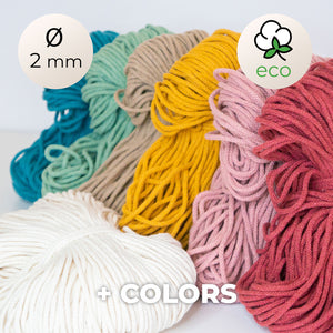 Gevlochten touw/2mm/100m/Zero Waste Cotton