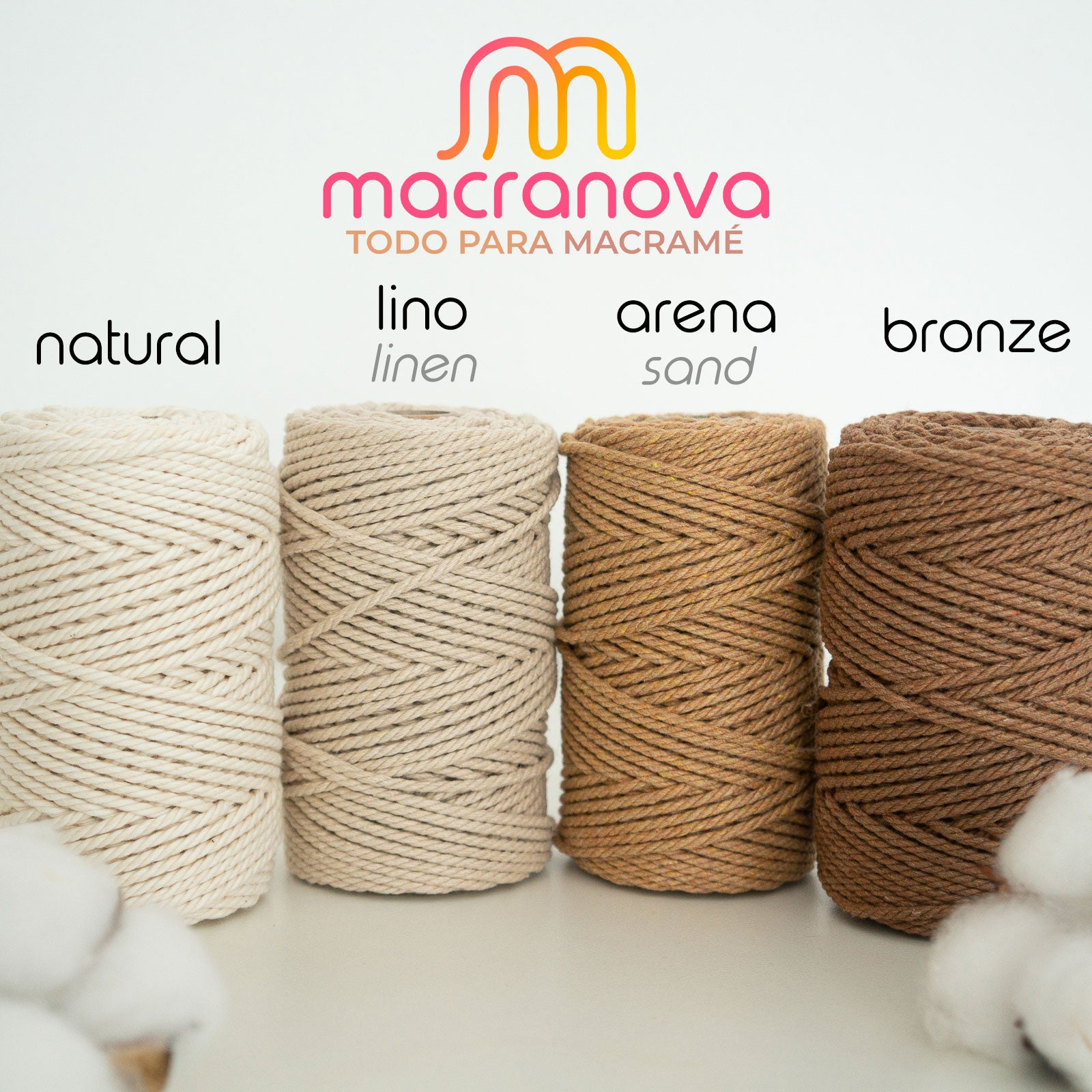 Cuerda torcida para macramé 2mm - Precios económicos y variedad de colores  – Macranova