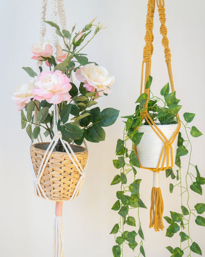 Laboratorio di vasi di fiori macramè:il giardino verticale