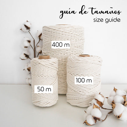 Gedrehtes Seil/4 mm/50 m-100 m/Zero Waste Cotton