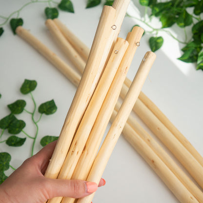 Bâton en bois rustique (avec crochets)