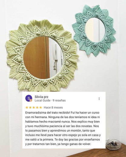 Atelier macramé miroir:la technique circulaire